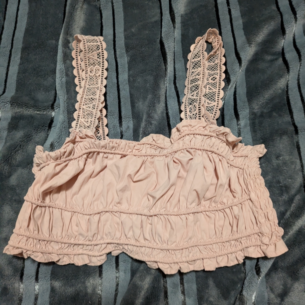 All Saints Blush Lace Strap Top